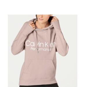 Calvin Klein Performance Logo Women's Pink Hoodie Sweatshirt Size Medium